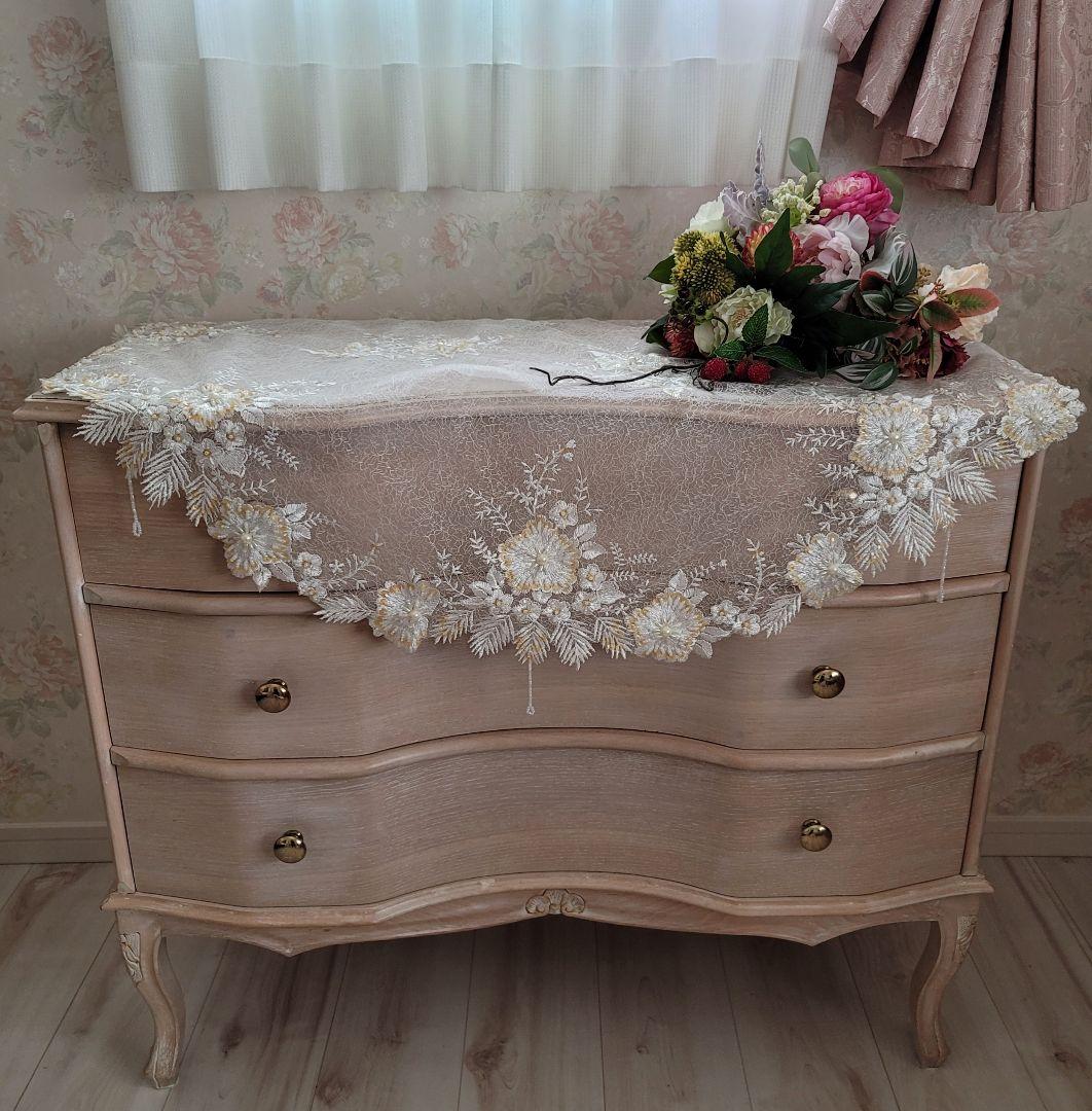ロココ調　ピンクベージュ　猫足チェスト　引き出し　姫系　タンス　家具