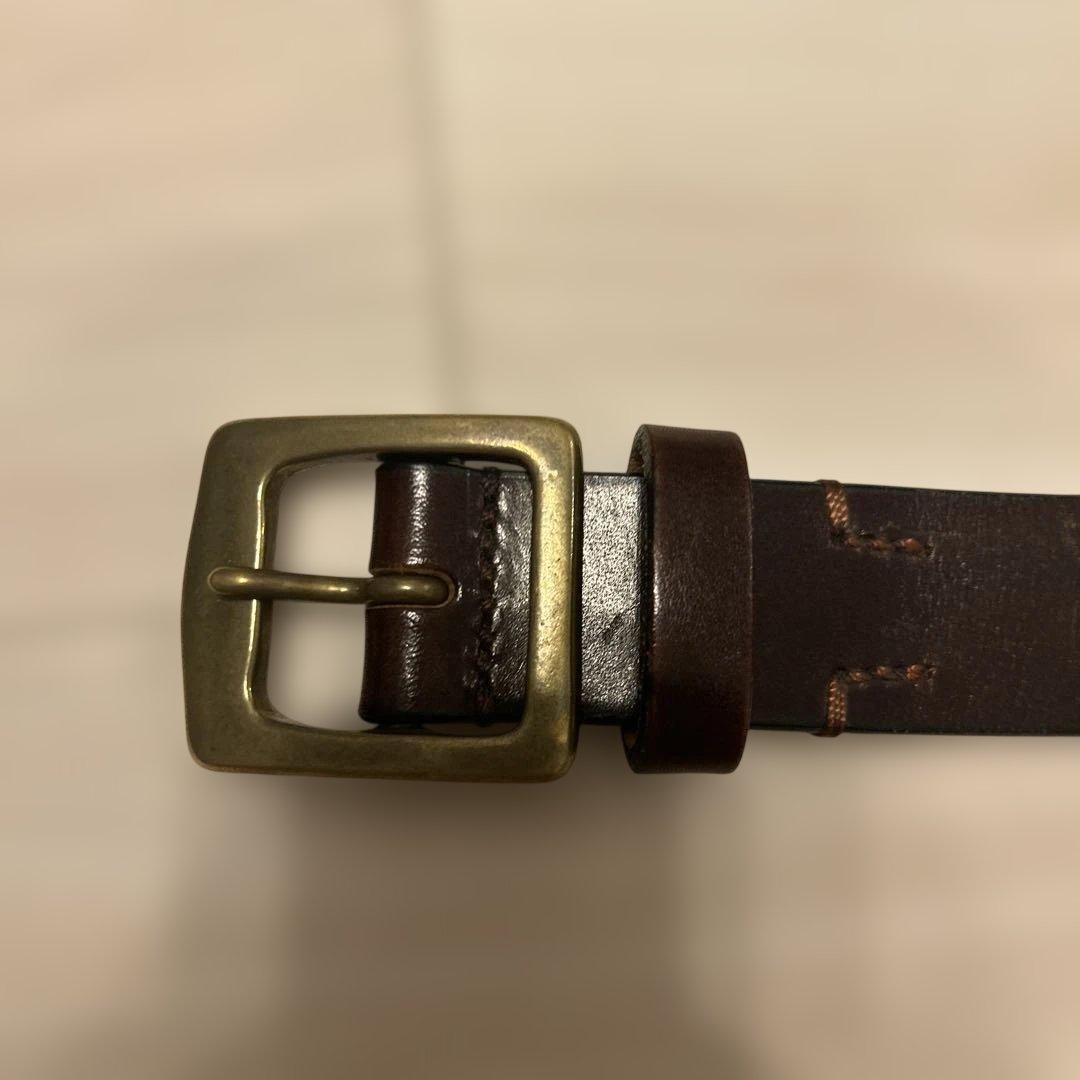 ボンクラ boncoura ブラウン レザー ベルト サイズ34