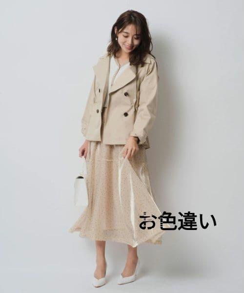 みぃ　新品　JUSGLITTY　撥水フード付きショートトレンチ