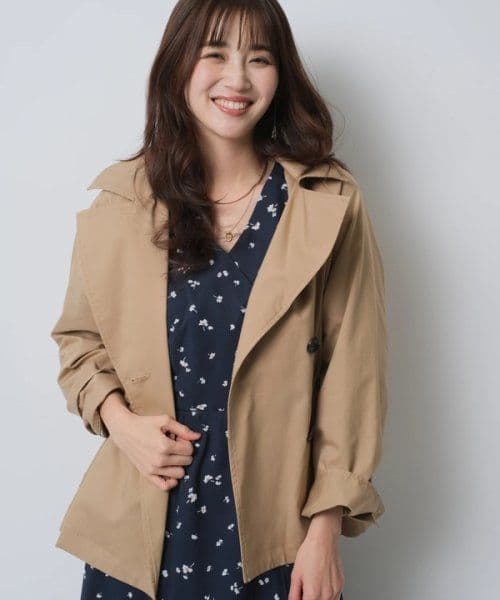 みぃ　新品　JUSGLITTY　撥水フード付きショートトレンチ