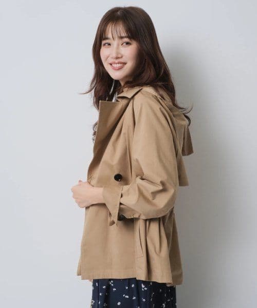 みぃ　新品　JUSGLITTY　撥水フード付きショートトレンチ