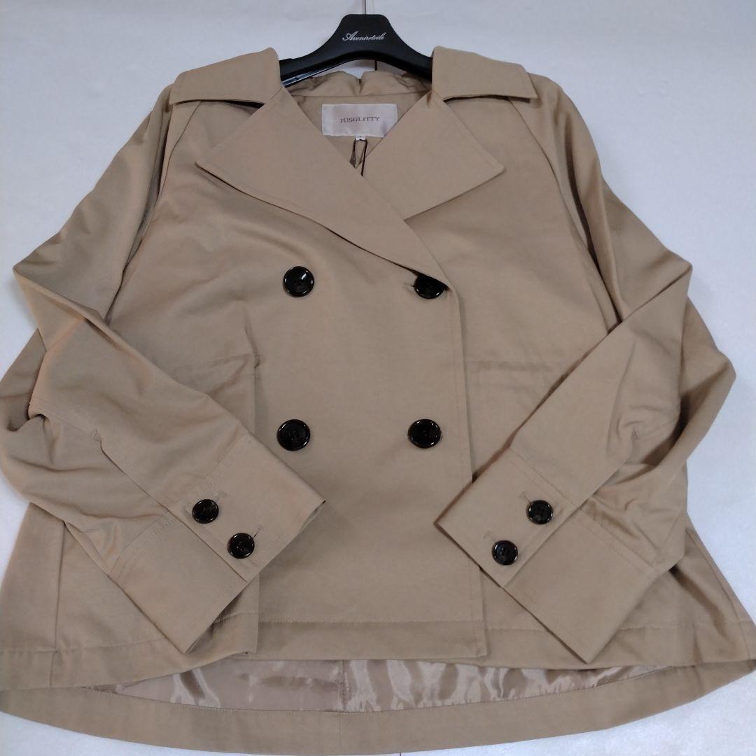みぃ　新品　JUSGLITTY　撥水フード付きショートトレンチ