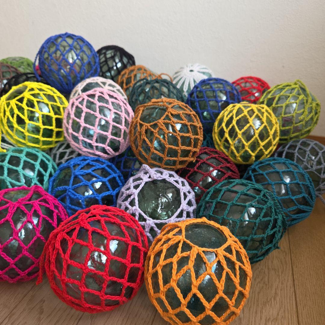 ガラス浮き玉 ガラス玉 １０cm x ５４