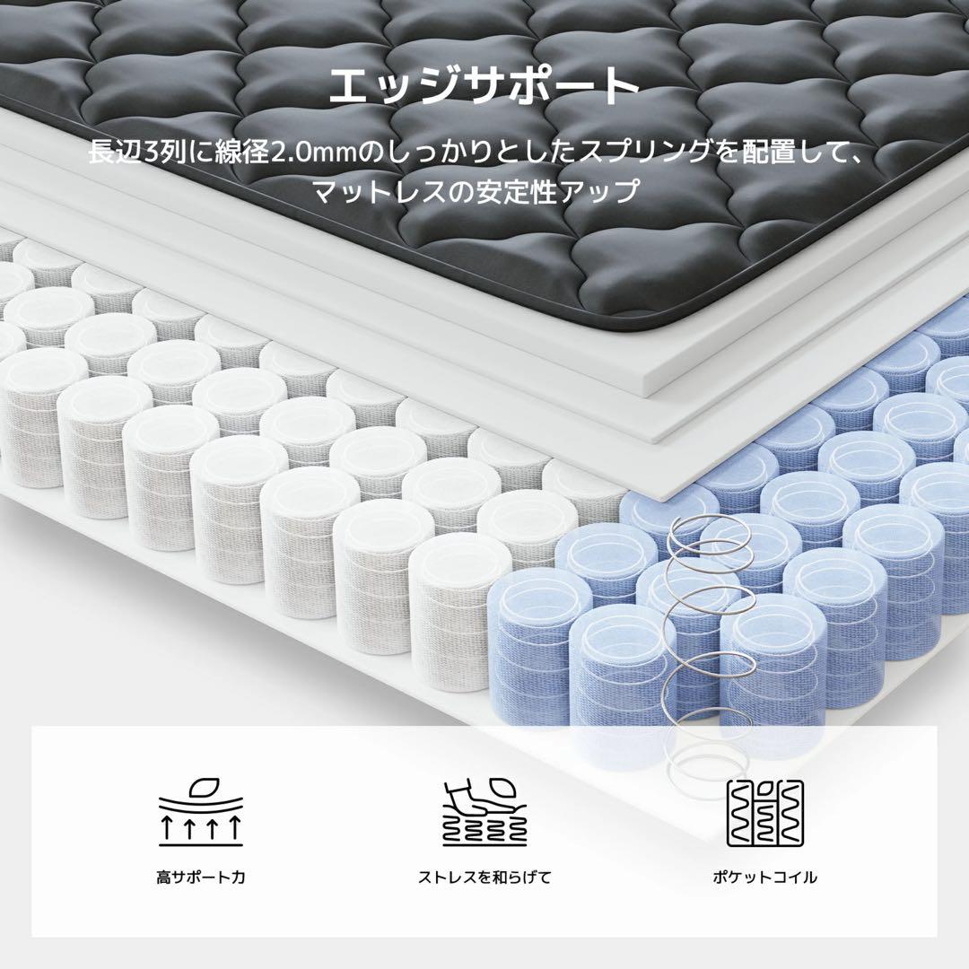 極厚20cm 硬さ180N シングルマットレス 高反発マットレス