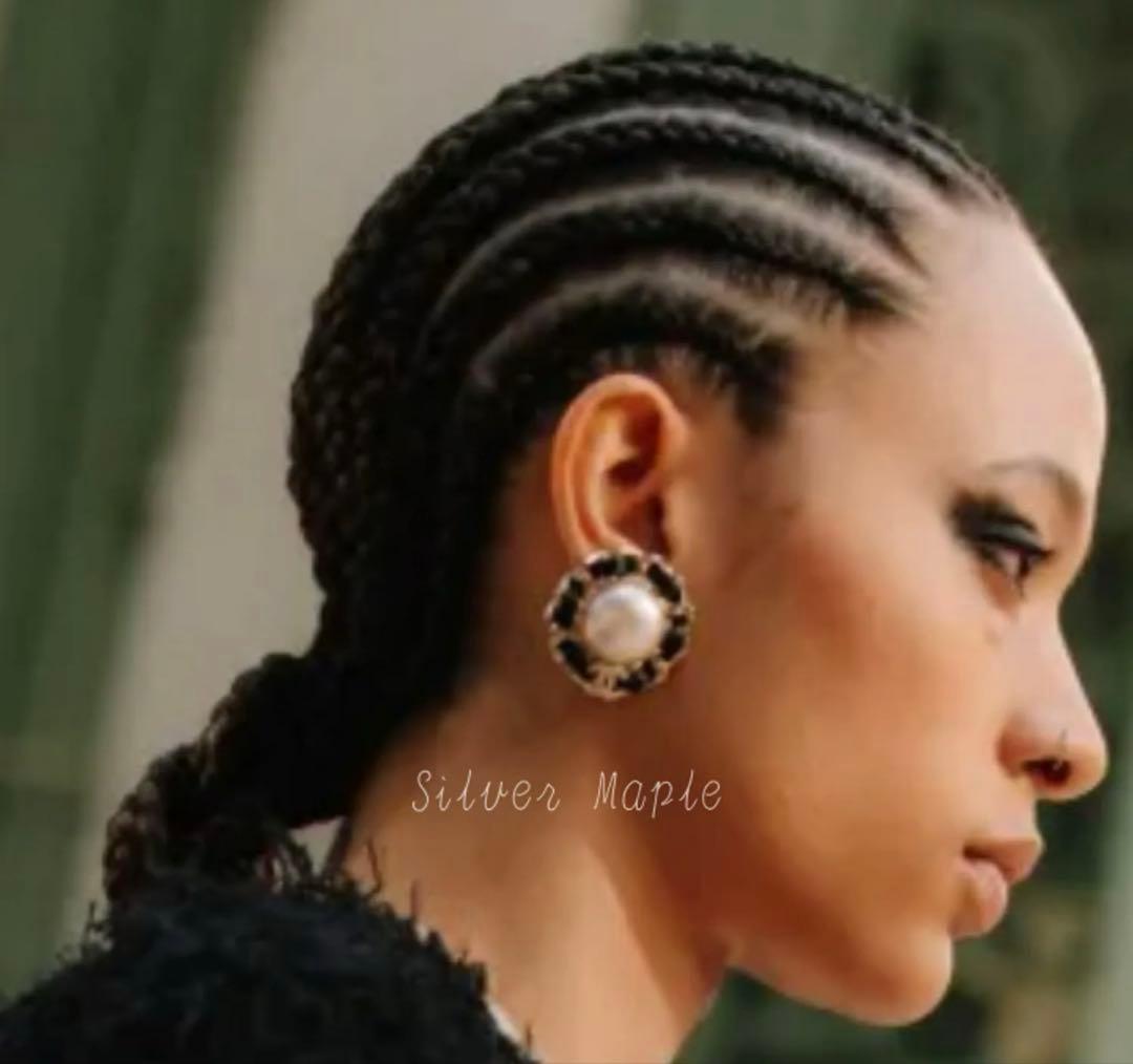 CHANEL パール チェーン ピアス　25K