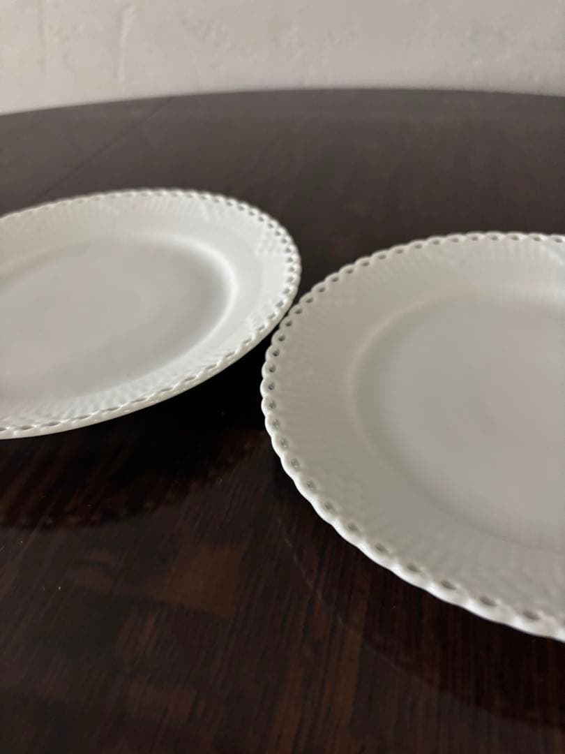2枚セット　ロイヤルコペンハーゲン　ホワイトフルーテッド　フルレース　19cm