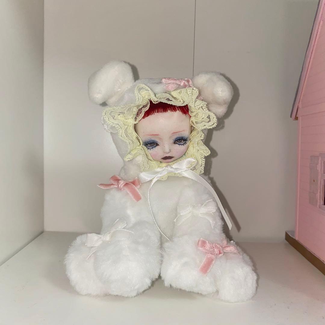 カスタムドール　オ犬ぬいcustom セリアドールヘッド