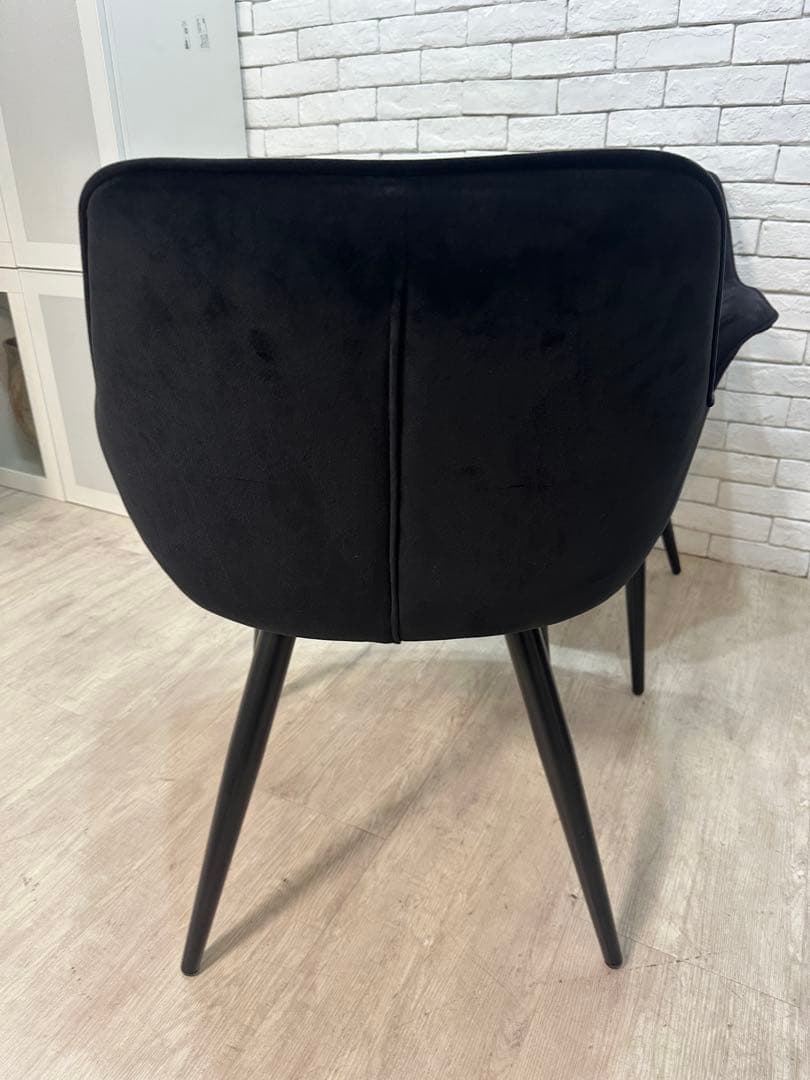 【M】定価7万　4脚セット　ベルベット　チェア　椅子　ダイニング