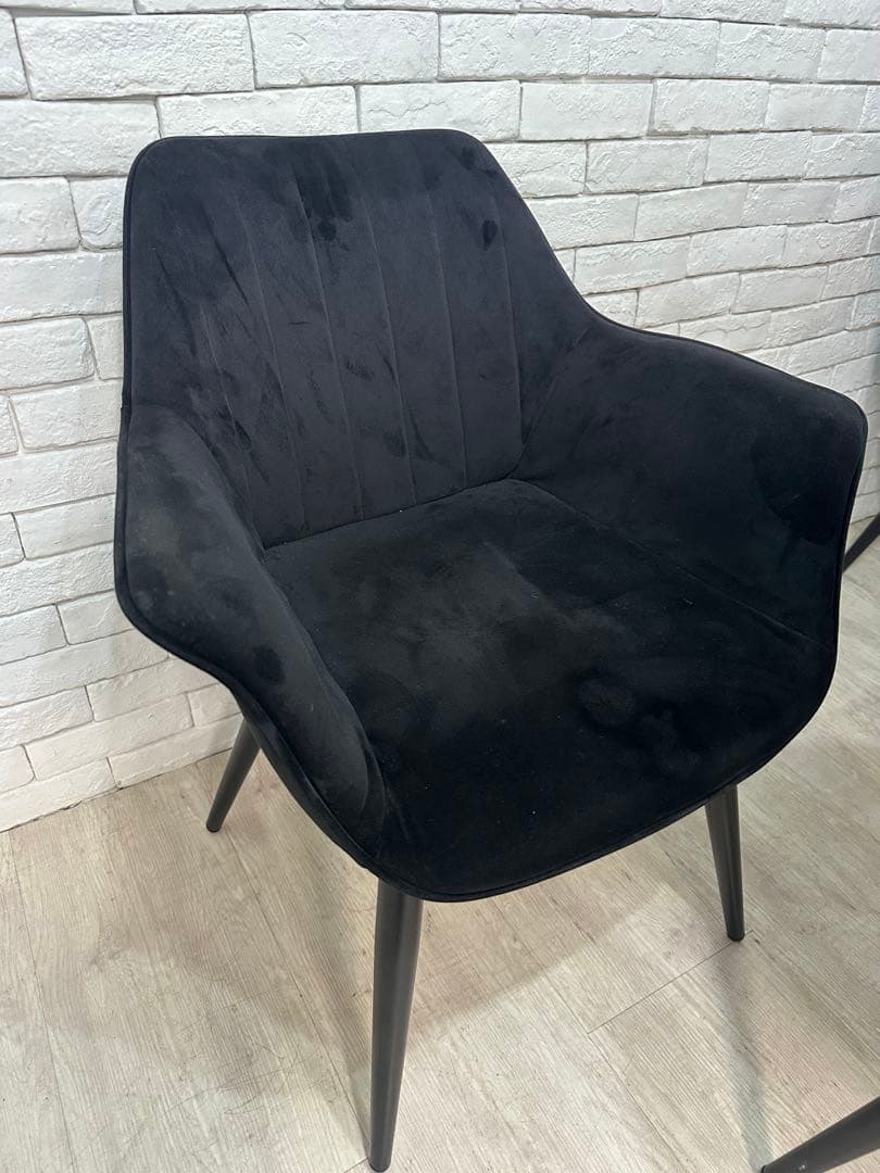 【M】定価7万　4脚セット　ベルベット　チェア　椅子　ダイニング