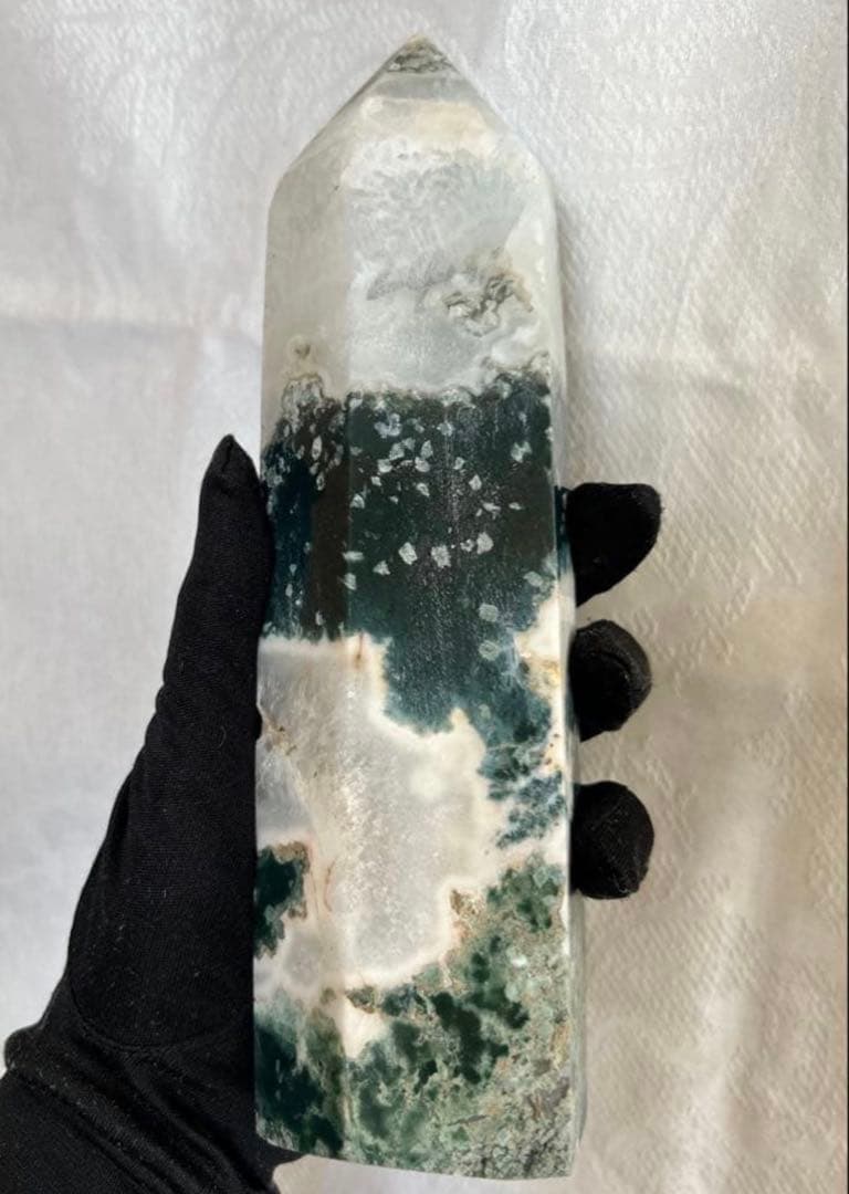 ◇特価◇モスアゲートのBIGタワー　天然石