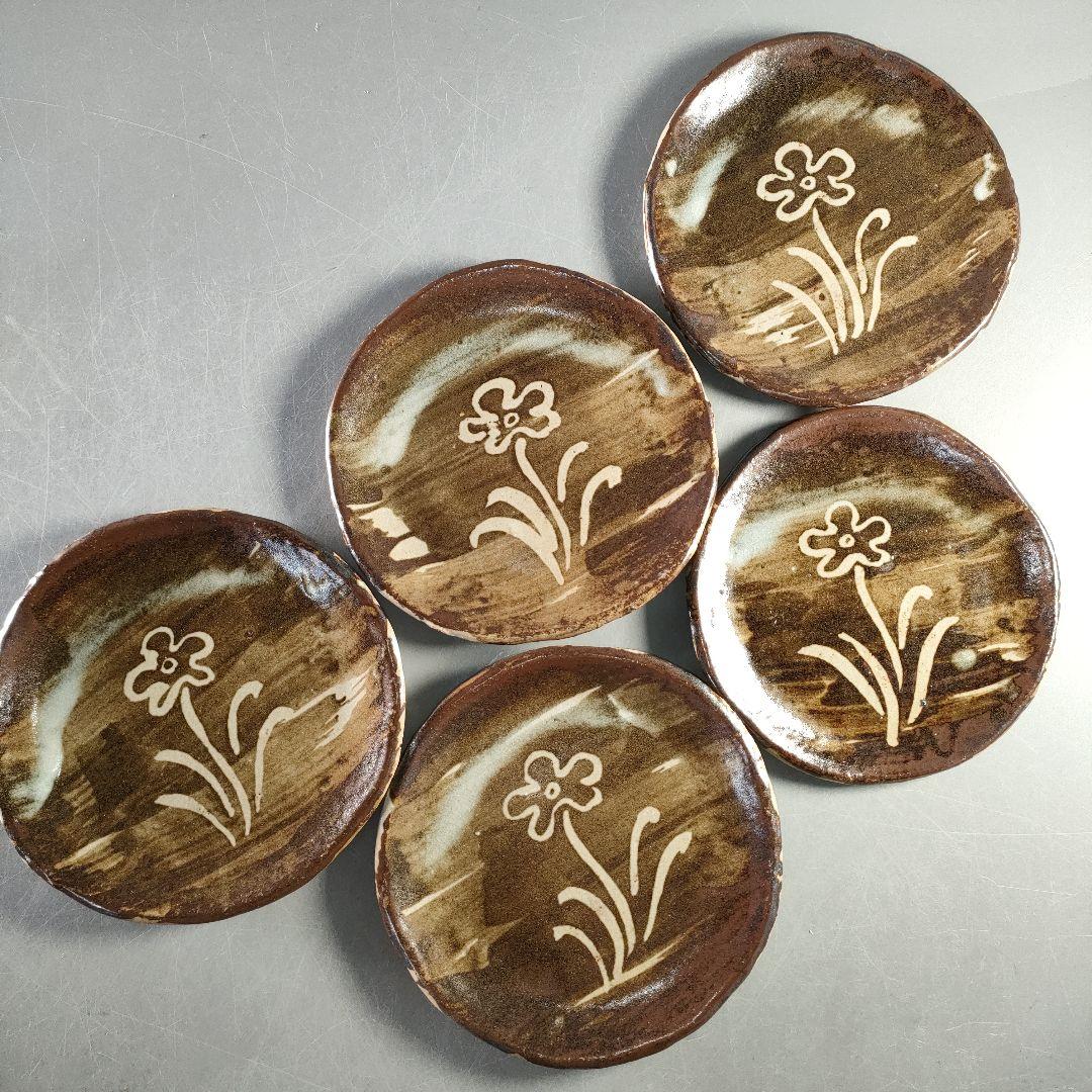 A1313-1/虎渓山 水月窯/花唐草文銘々皿10客/飾皿/菓子皿/懐石道具/