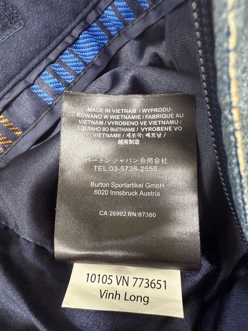 【美品】バートン BURTON GORE-TEX スノーボードパンツＬデニム柄