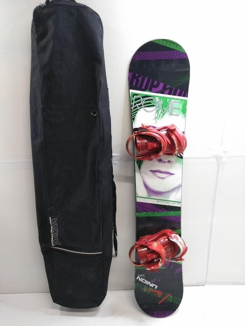 ローム ポスターマニア 155cm + ユニオン M/Lサイズ スノーボード ◇