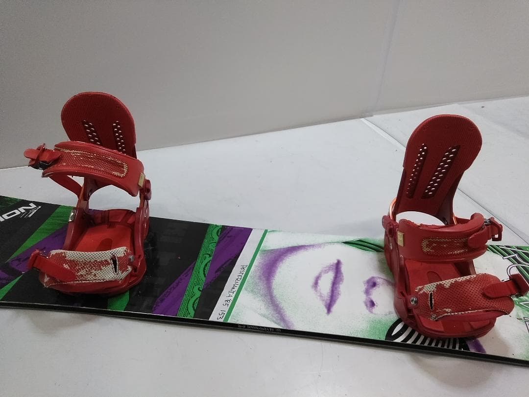 ローム ポスターマニア 155cm + ユニオン M/Lサイズ スノーボード ◇