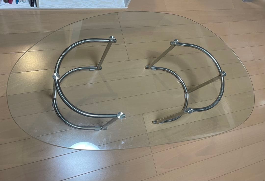 【soyon】楕円形ガラスセンターテーブル