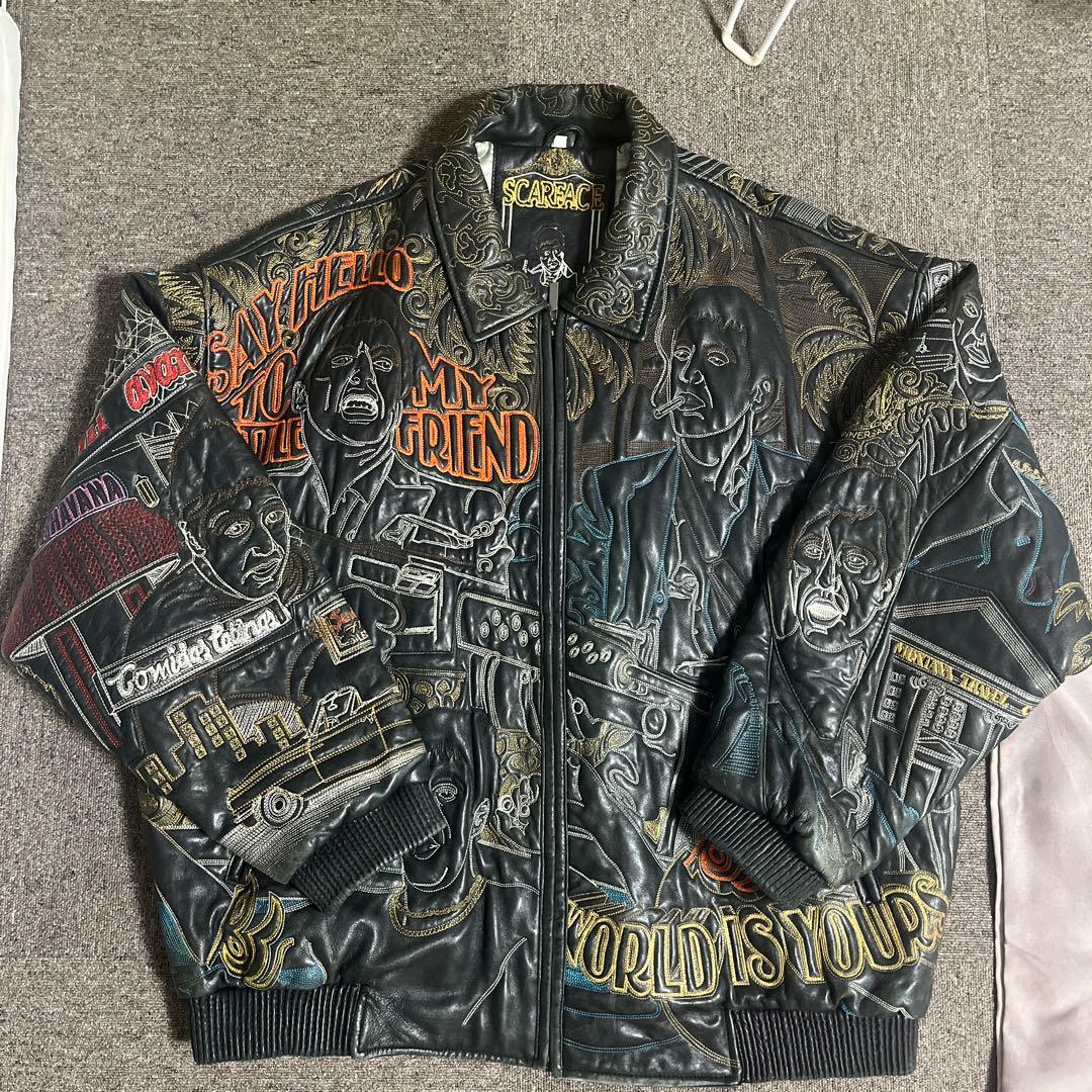 SCARFACE スカーフェイス 本革 総柄 レザージャケット bboy 00s