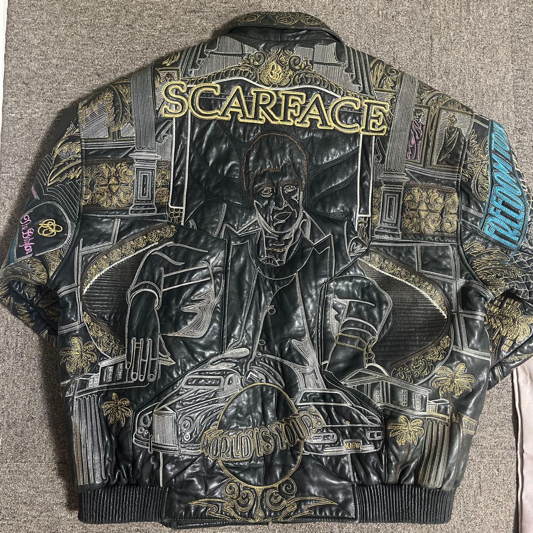 SCARFACE スカーフェイス 本革 総柄 レザージャケット bboy 00s