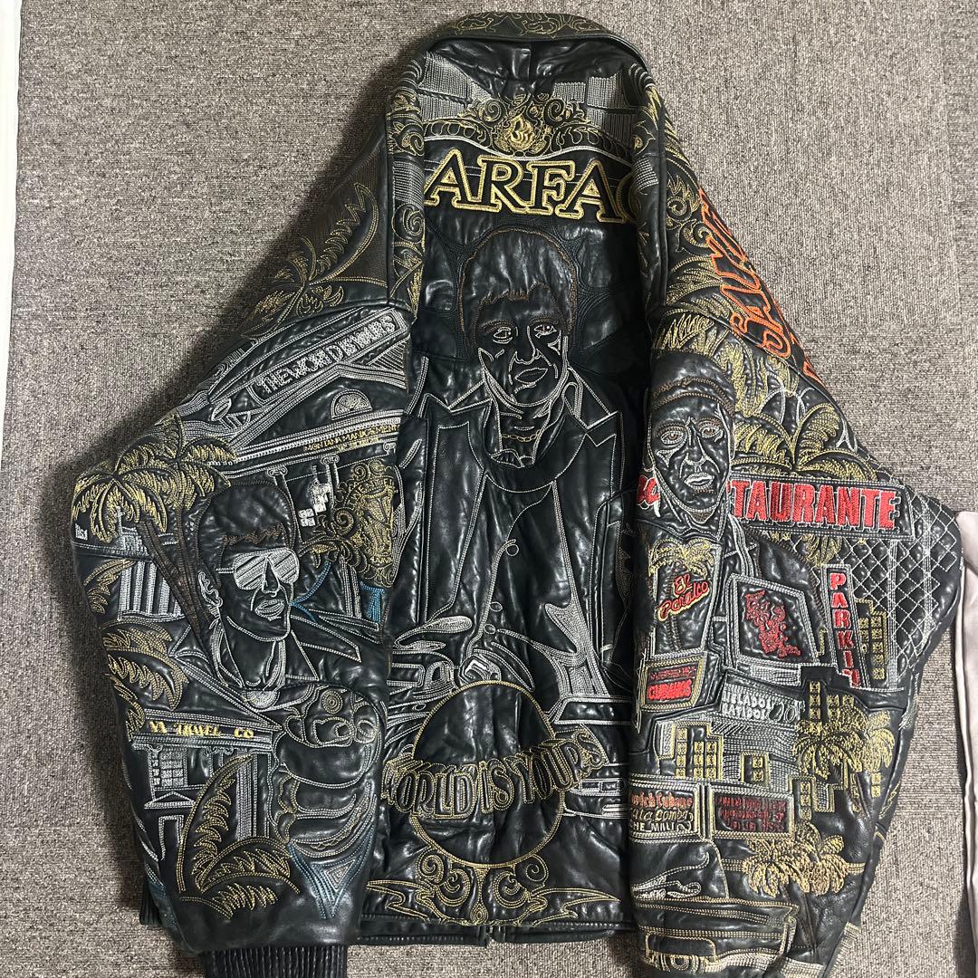 SCARFACE スカーフェイス 本革 総柄 レザージャケット bboy 00s