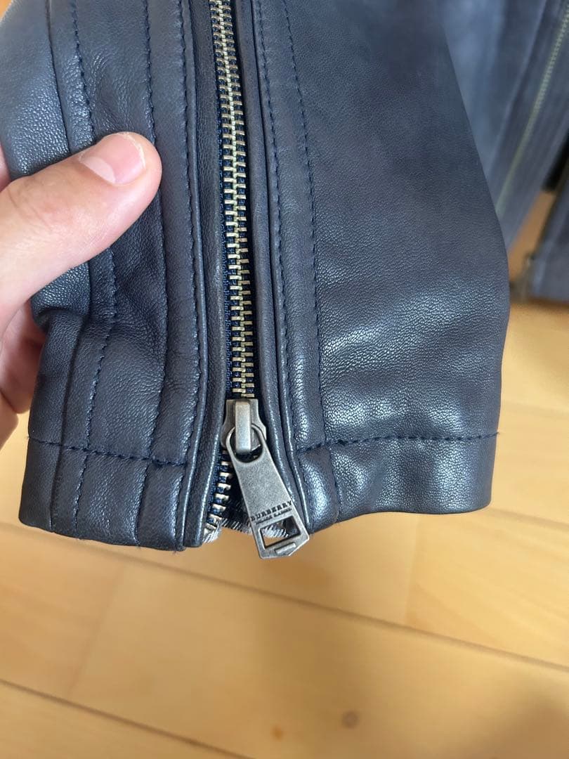 バーバリーブラックレーベル　 レザー シングルライダース　m 高級　ジャケット