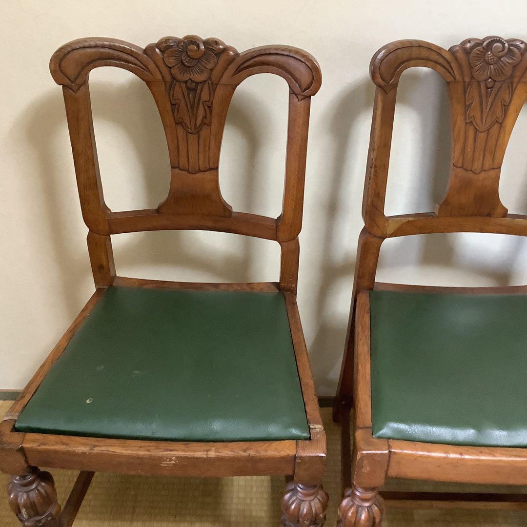 七仔panda 英国アンティーク 椅子 バルボス脚オーク材　ジャンク品