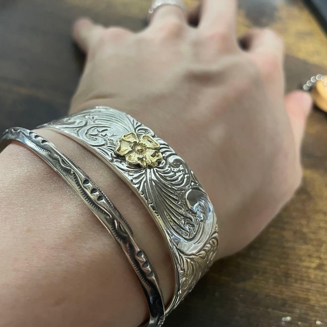 レア　Larry smith バングル　ローズ　ラリースミス　メンズ　シルバー