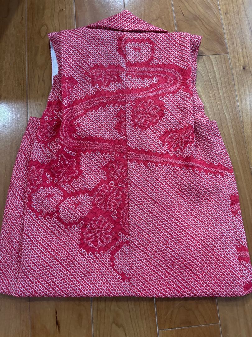 七五三3歳女の子 正絹総絞り手縫いの被布（中綿無し）