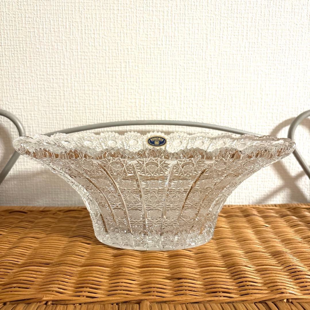 ボヘミアクリスタル 500PK フレアフラワーベース センターピースボウル