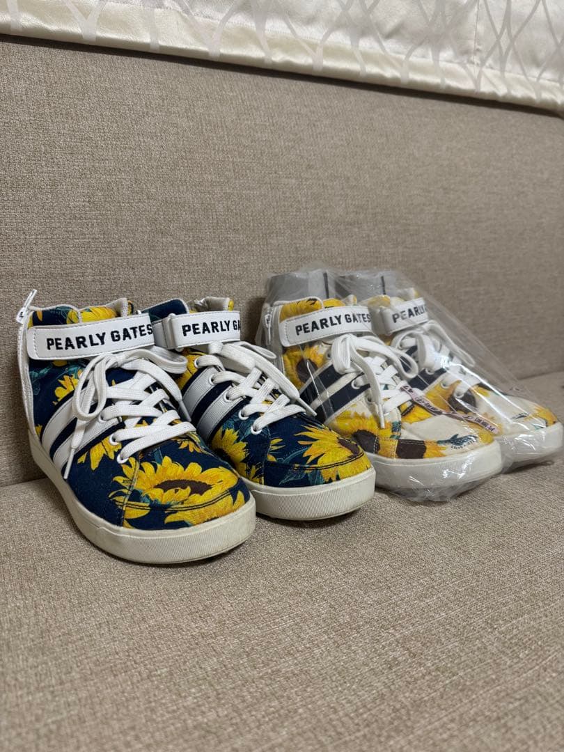 PEARLY GATES 花柄ハイカットスパイクシューズ