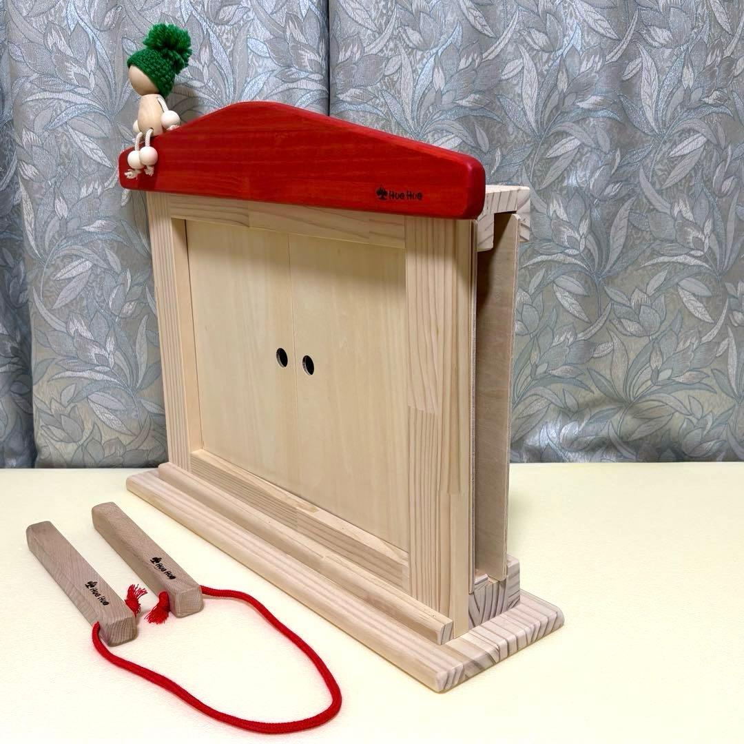 紙芝居　舞台　拍子木　木製人形付属　未使用品　美品