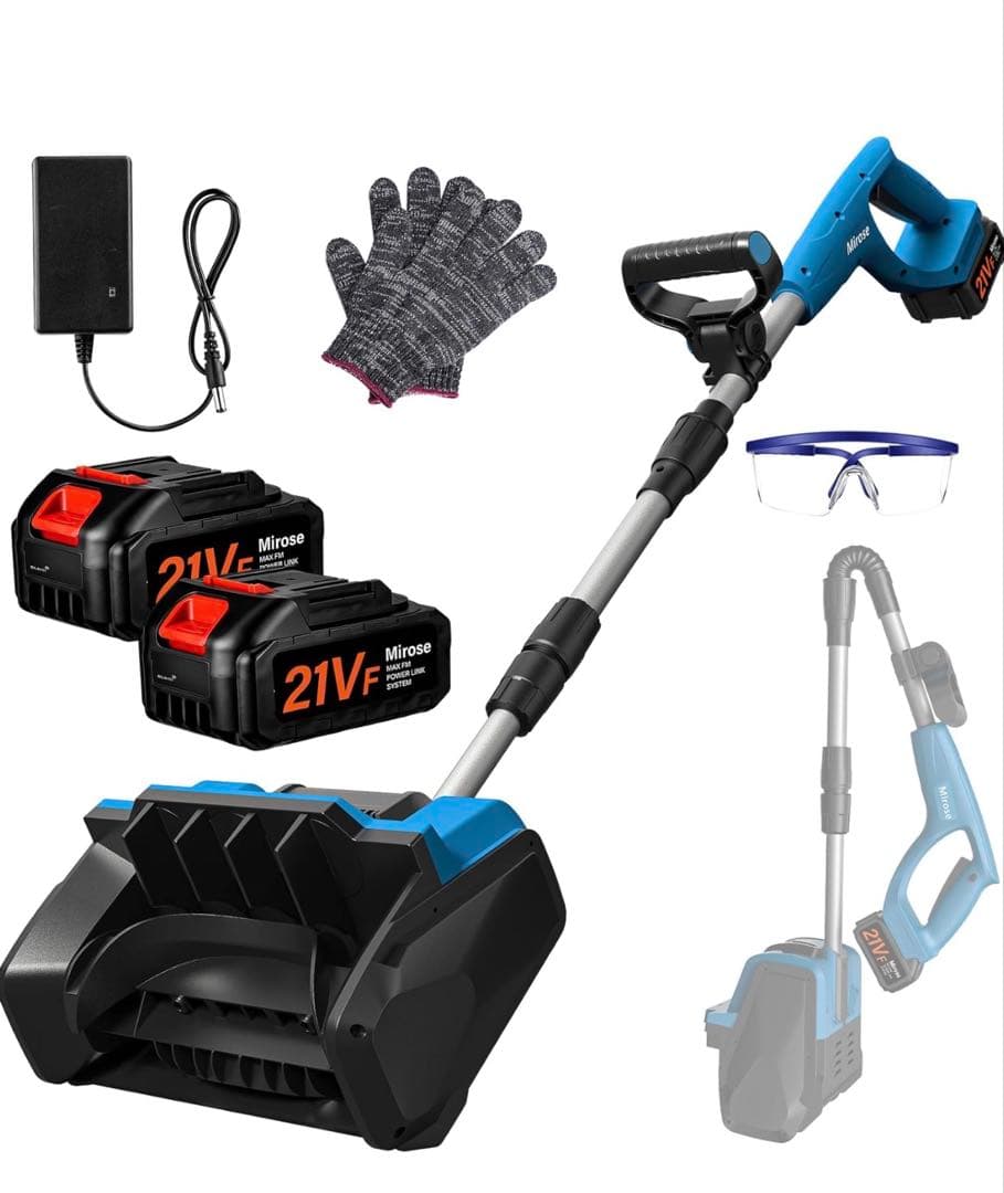 訳あり　電動除雪機 除雪幅30cm 21V 6000mAh バッテリー2個付き