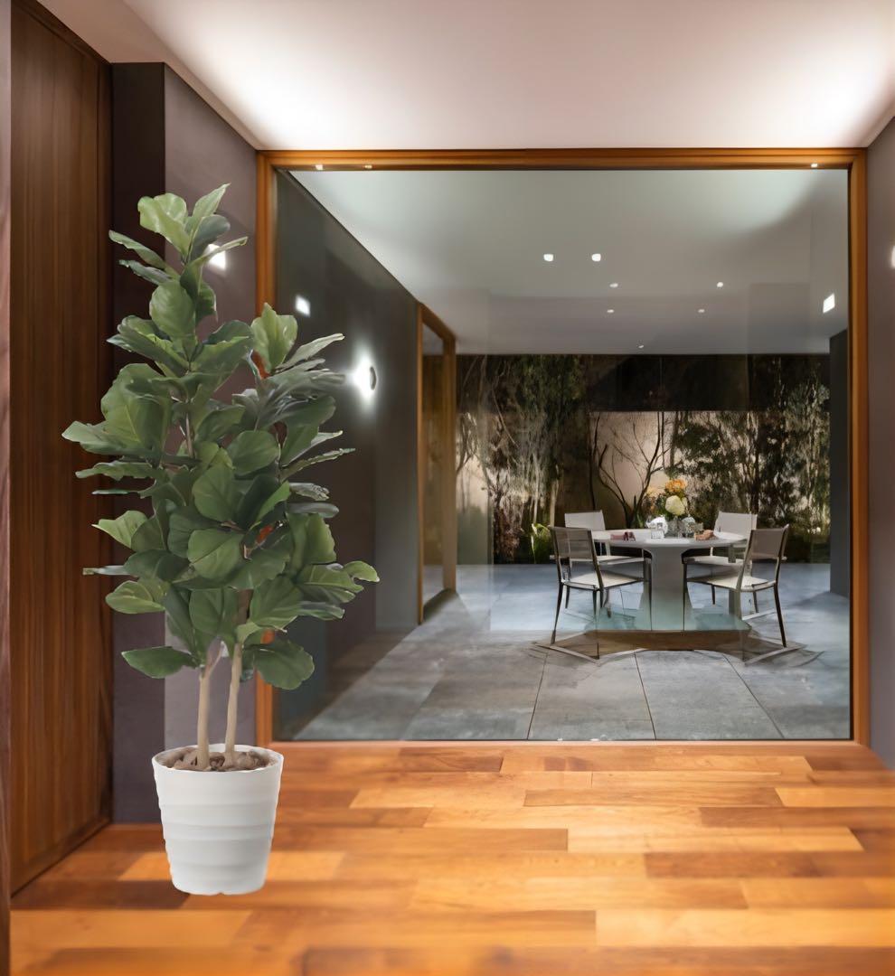 光触媒　人工観葉植物　ウォールグリーン　フェイクグリーン　カシワバゴム160