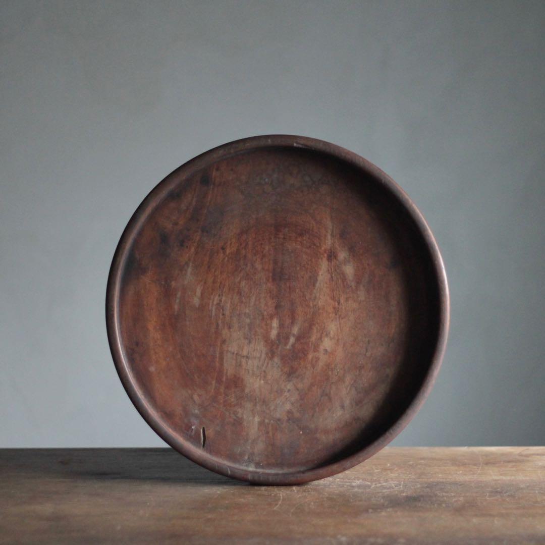 佳き木肌 くり抜き盆 大きめ 古道具 アンティーク