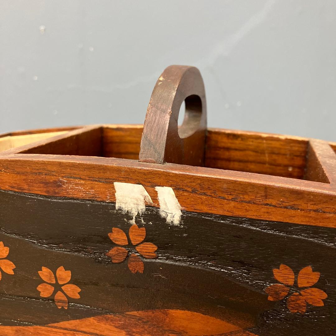 E-3 昭和レトロ 希少 KANSAI 木製 リモコンラック 小物入れ 桜柄