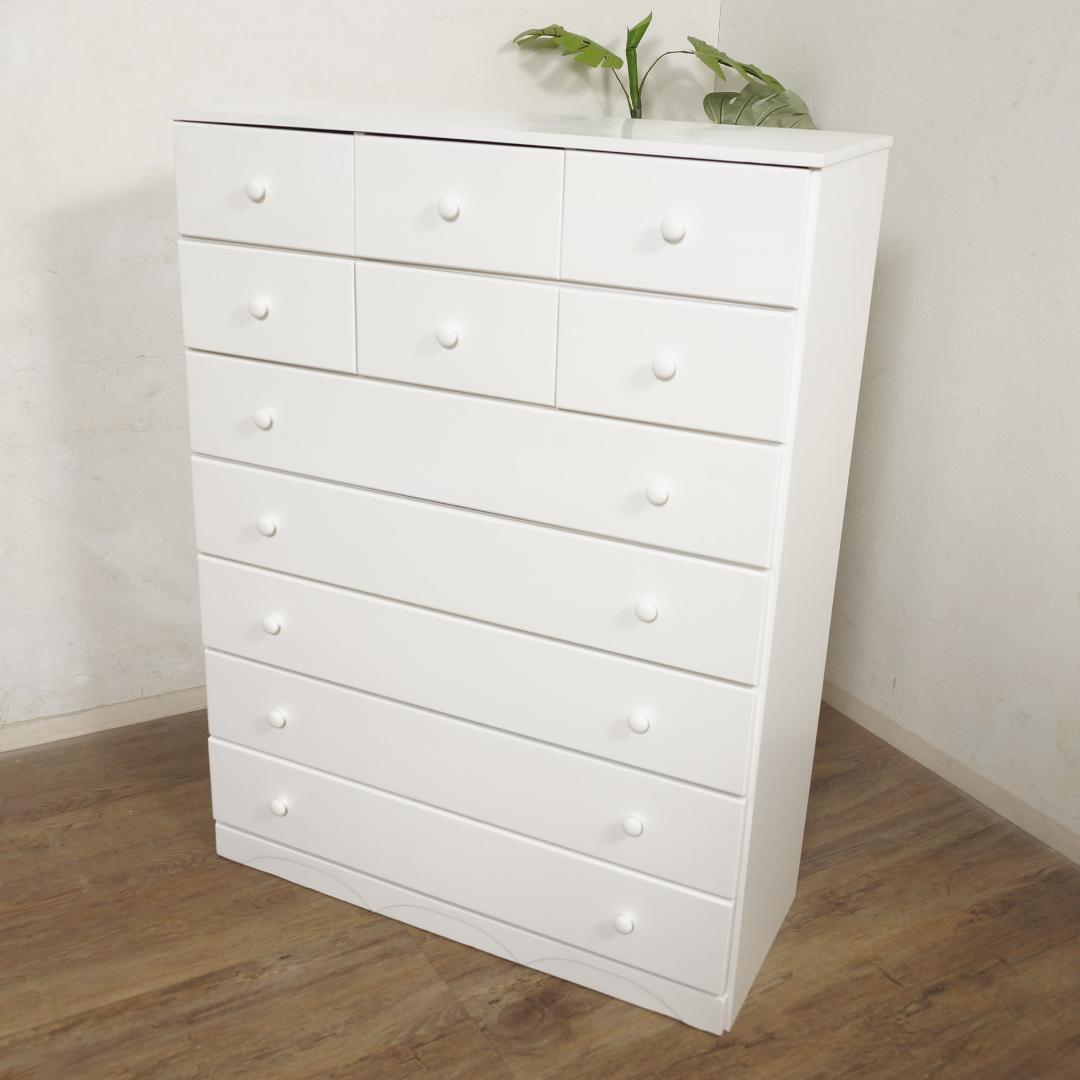 【新品】フレンチシック ワイドチェスト 収納 天然木　姫系インテリア　シャビー