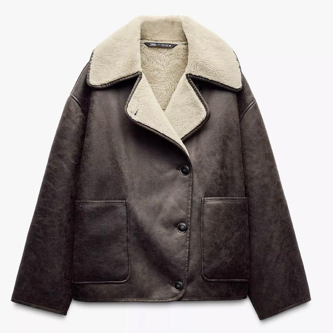 ZARA ZWコレクションリバーシブルジャケット ムートンジャケット