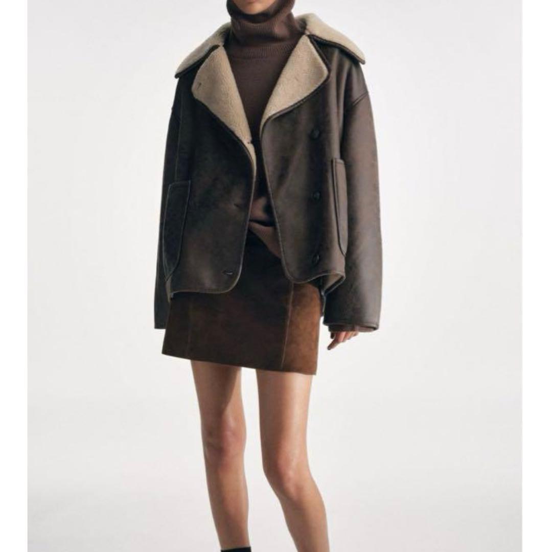 ZARA ZWコレクションリバーシブルジャケット ムートンジャケット