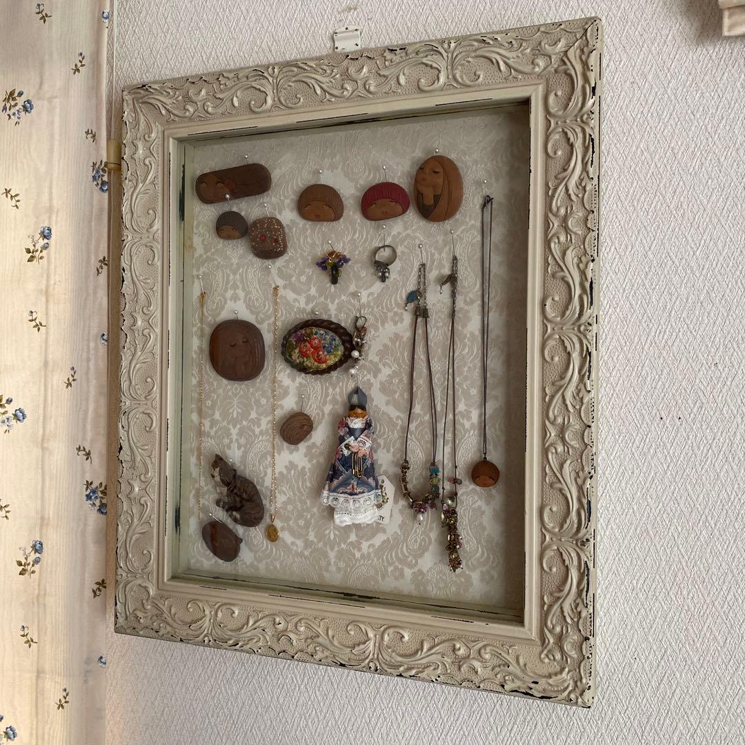 アンティーク風　アクセサリーケース　ガラスケース　額
