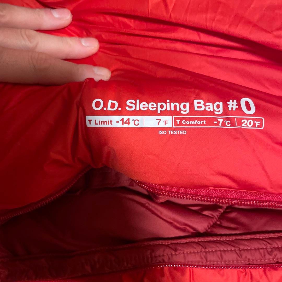 mont-bell O.D. Sleeping Bag #0 赤　モンベル
