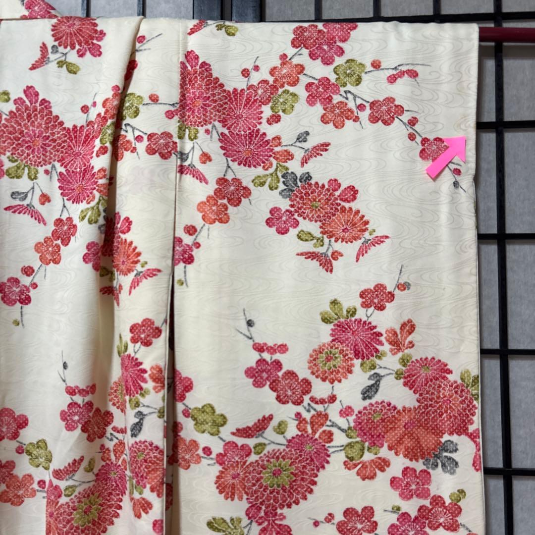 七五三　着物セット　7歳　正絹　パールホワイト　白色