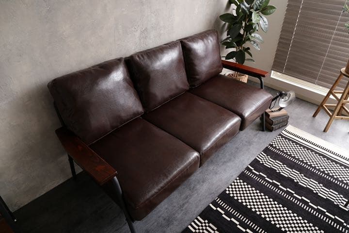 【3人掛け】Basquiat 3人掛けソファ デニムタイプ&PVCレザータイプ