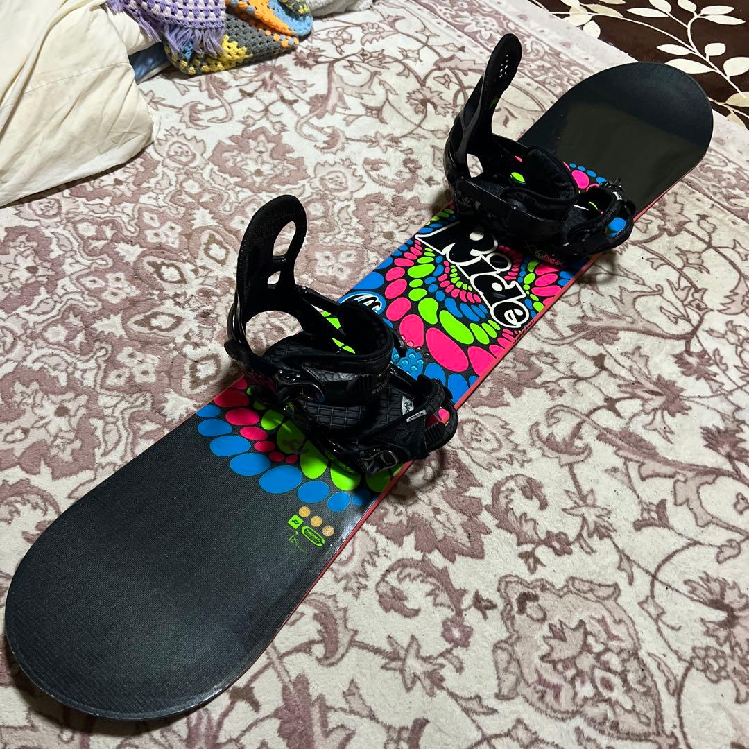 RIDE 142cm 初心者向け 子供 レディース スノーボードセット K2ビン