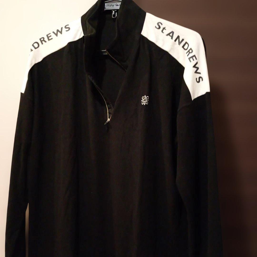 ST ANDREWS ハーフジップシャツ ブラック LLサイズ