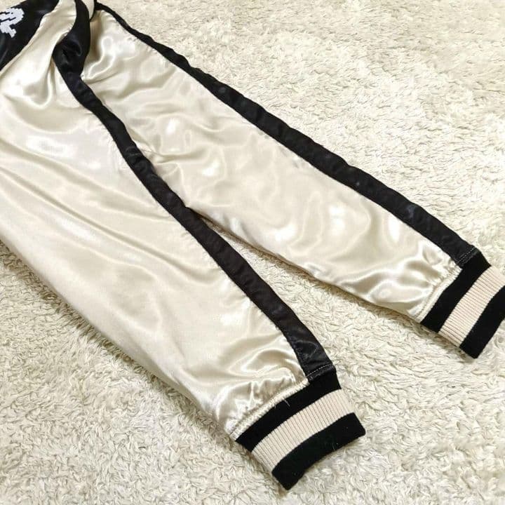 レア パンクドランカーズ スカジャン L 虎 富士山 刺繍 モザイク 黒