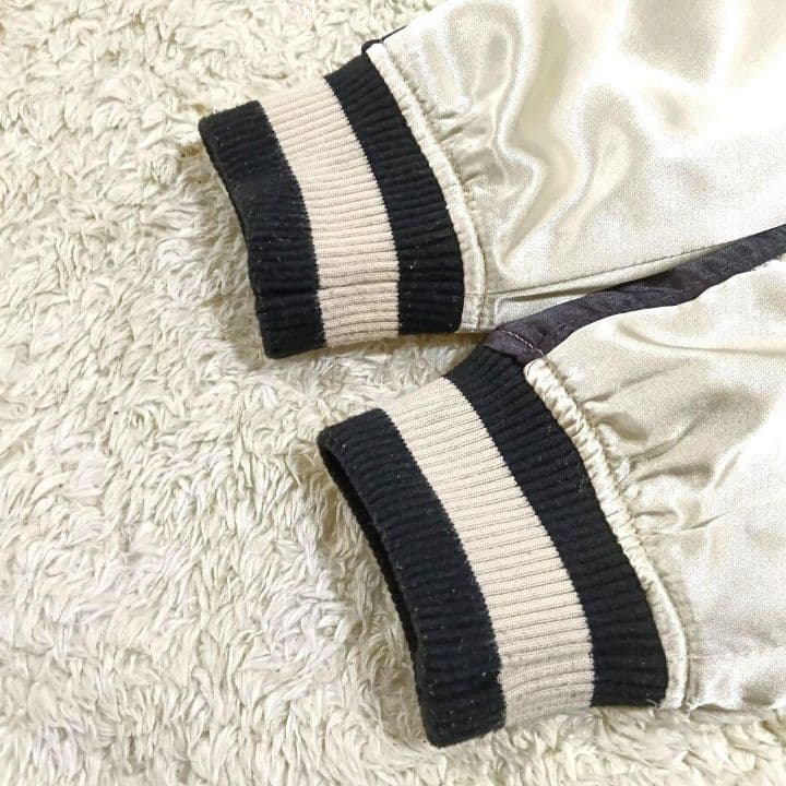 レア パンクドランカーズ スカジャン L 虎 富士山 刺繍 モザイク 黒