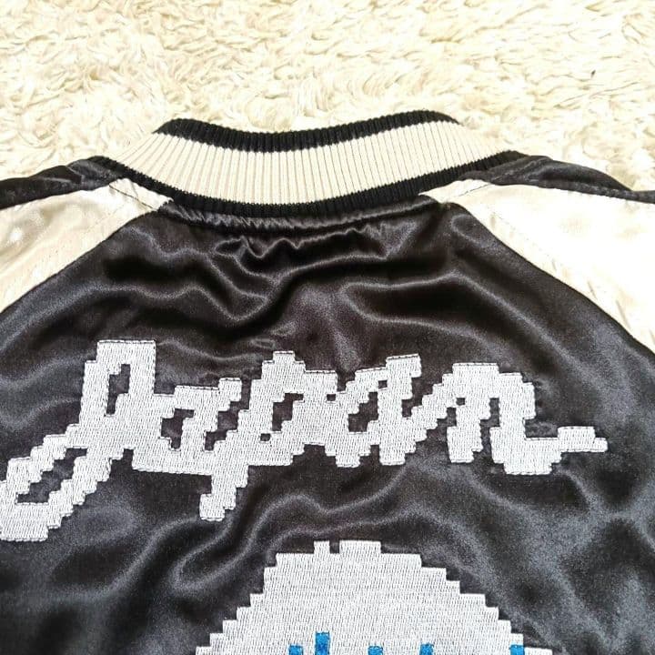 レア パンクドランカーズ スカジャン L 虎 富士山 刺繍 モザイク 黒