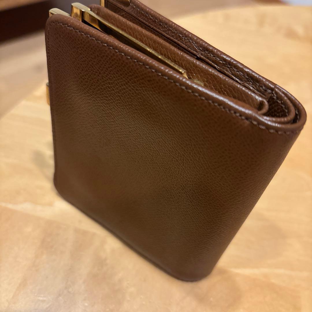 YSL ブラウンレザー 二つ折り財布　イヴ・サンローラン