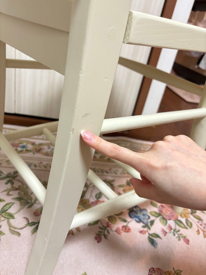 シャビーシック　チャーチチェア　ヴィンテージ 椅子　チェア　白家具