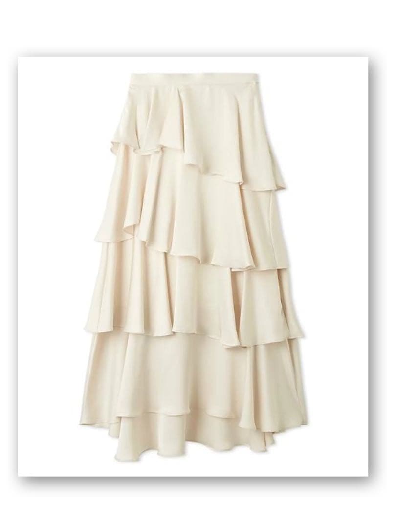 FRAY I.D フレイアイディー サテンランダムティアードスカート