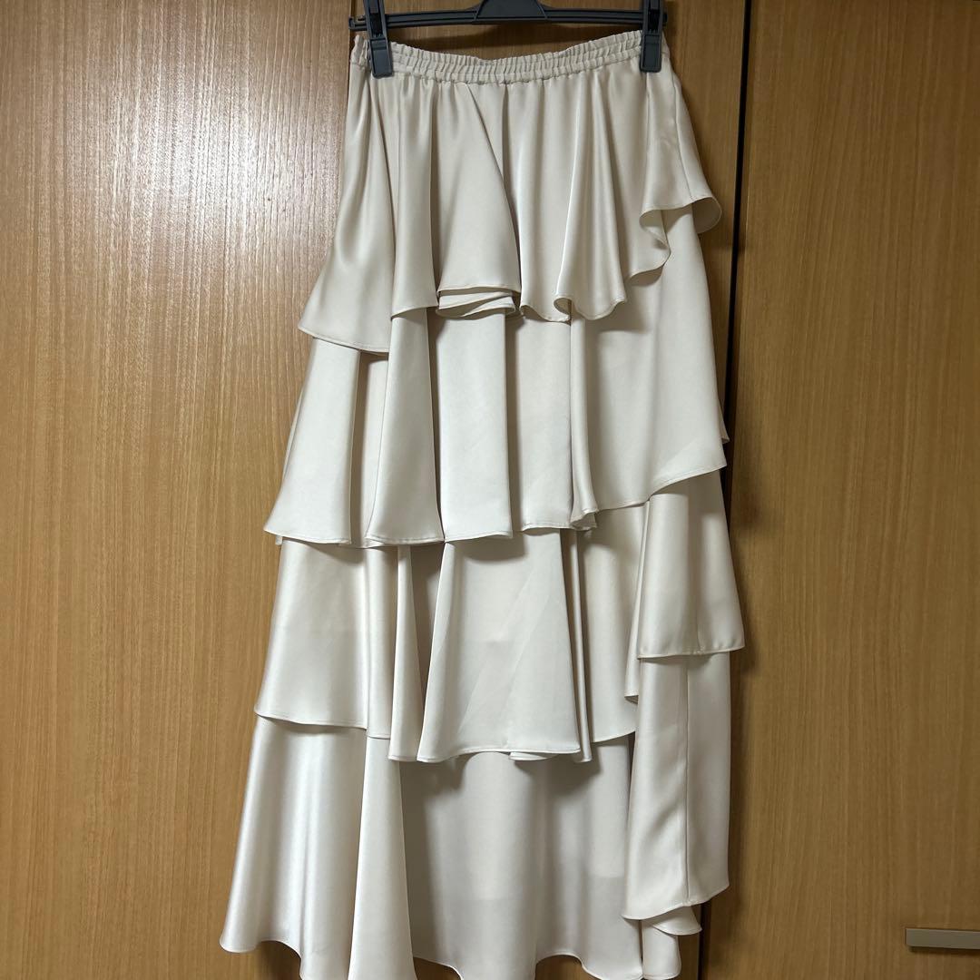 FRAY I.D フレイアイディー サテンランダムティアードスカート