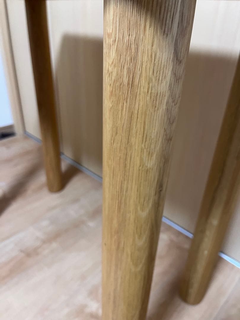 （無印良品.美品）オーク材ナチュラルテーブル天板&脚セット